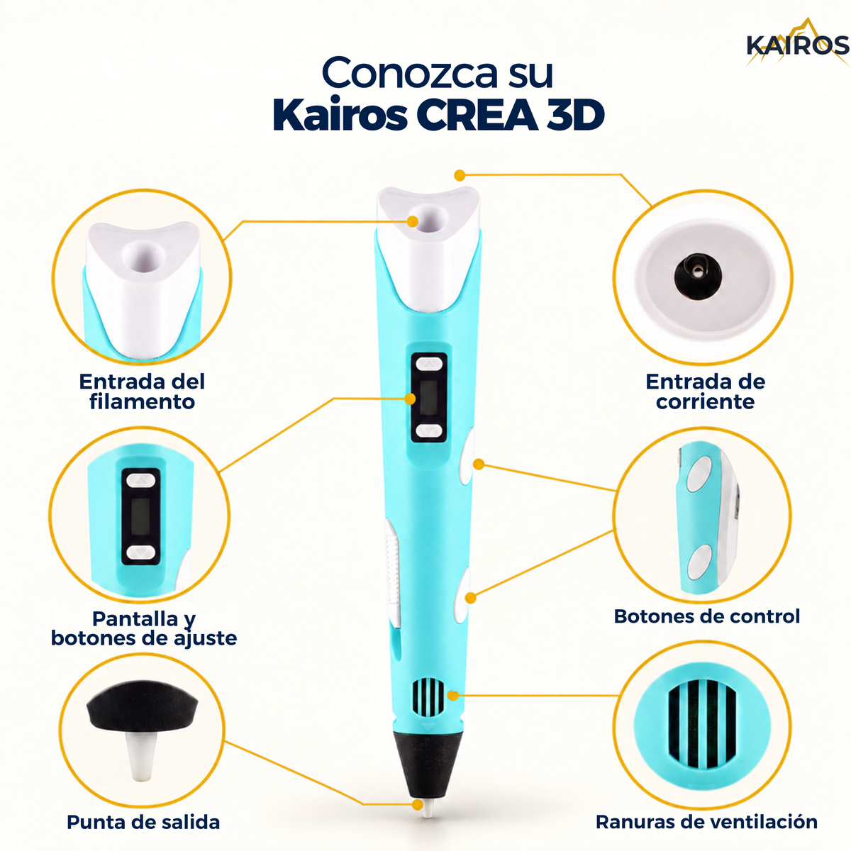 KAIROS CREA 3D | Bolígrafo para dibujar y construir en 3D