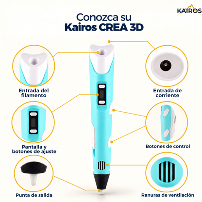 KAIROS CREA 3D | Bolígrafo para dibujar y construir en 3D