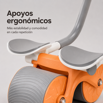 KAIROS CORE X - Rodillo abdominal con apoyabrazos, cronometro y alfombrilla para rodillas