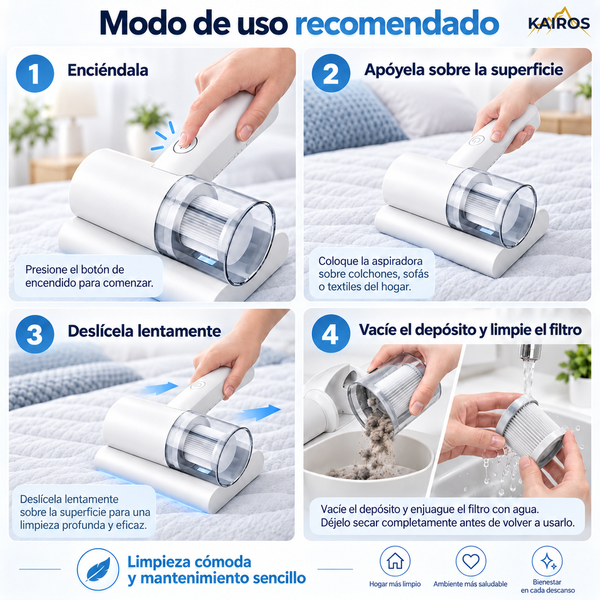 KAIROS Aspiradora Antiácaros UV