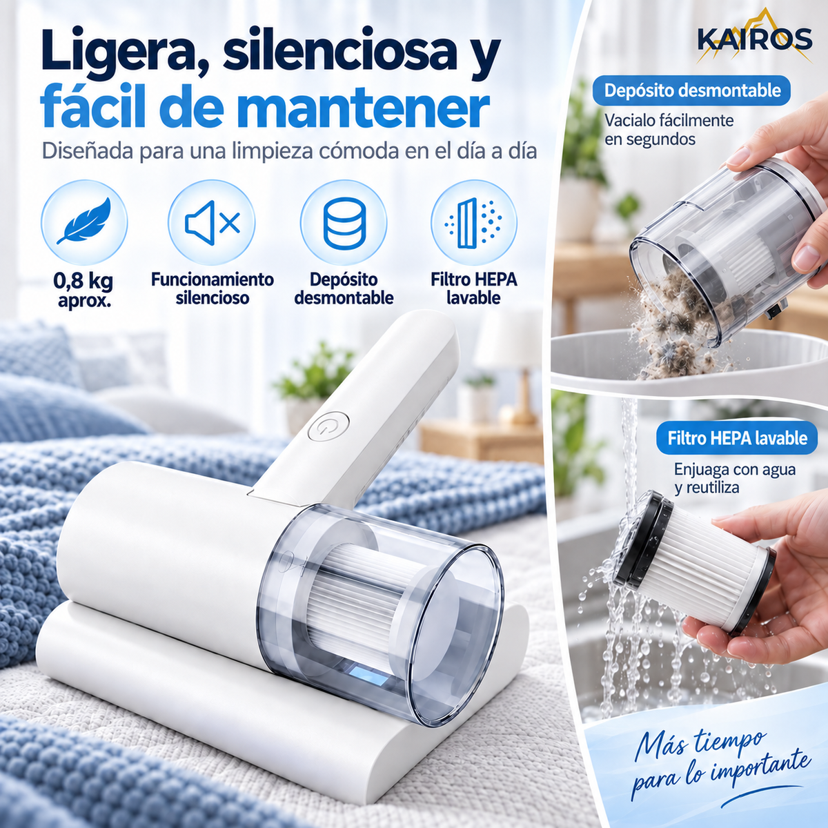KAIROS Aspiradora Antiácaros UV