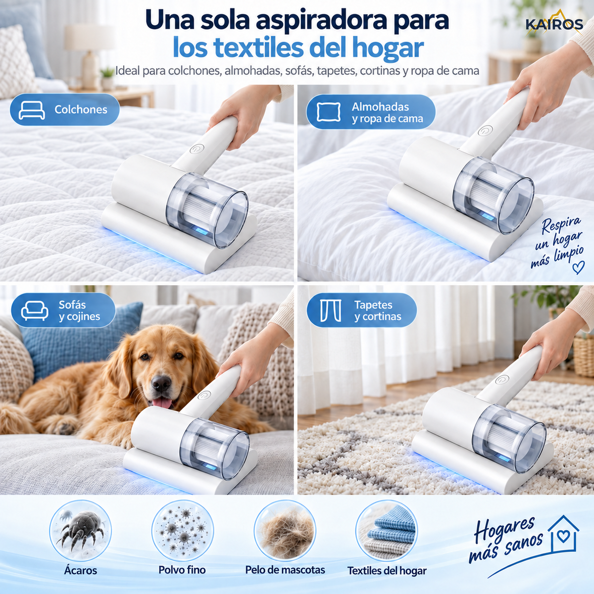 KAIROS Aspiradora Antiácaros UV
