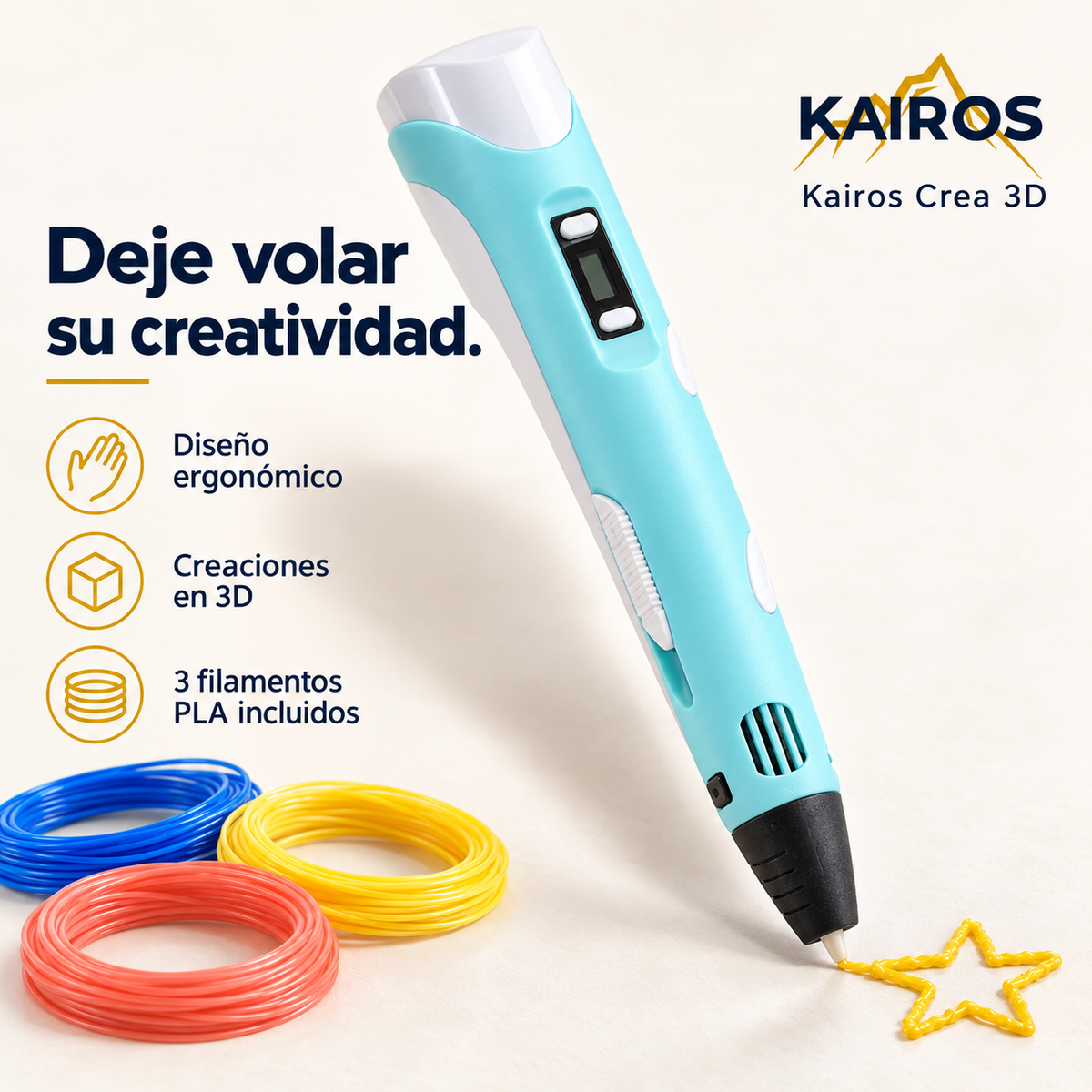 KAIROS CREA 3D | Bolígrafo para dibujar y construir en 3D