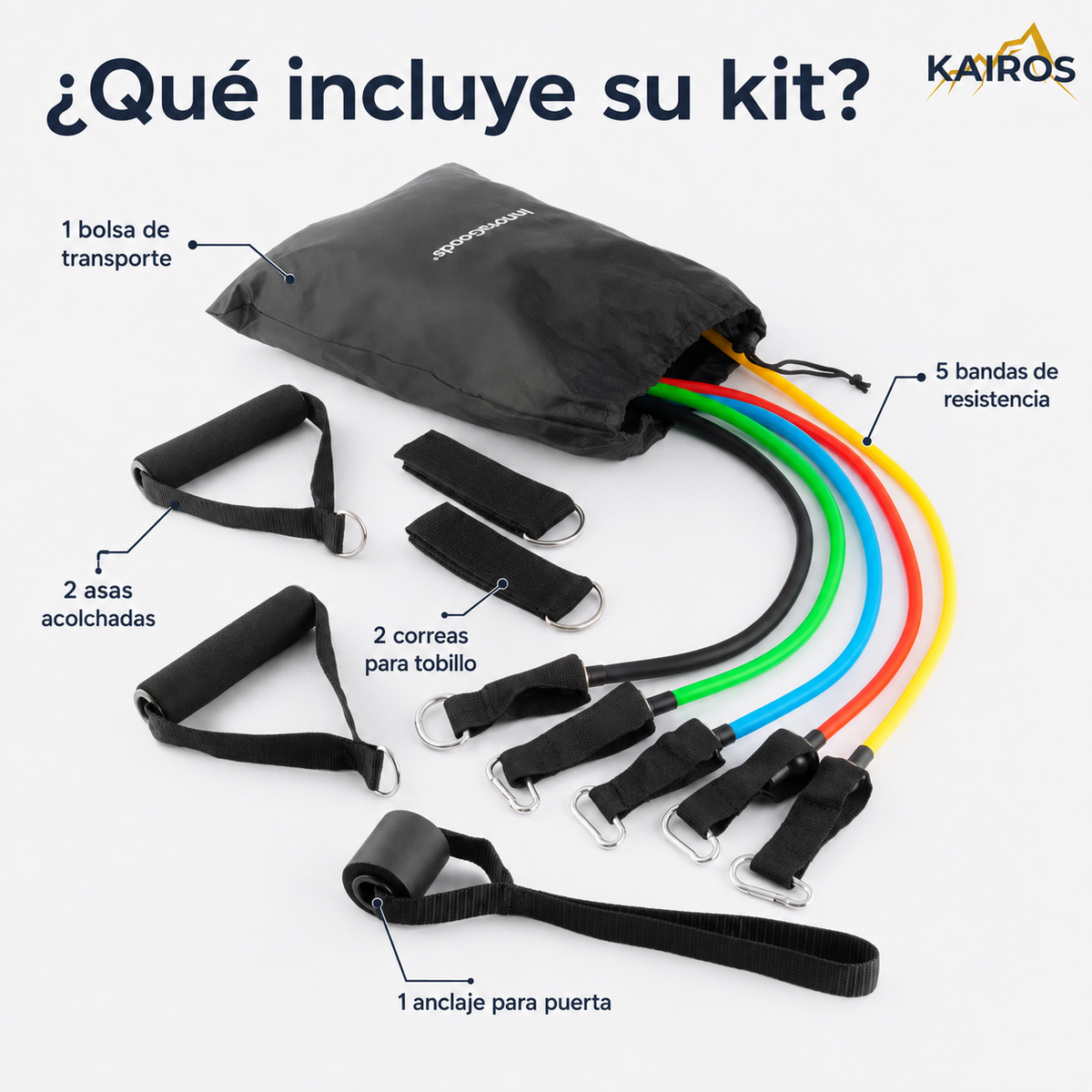 Kairos Resistance Pro - Set de Bandas Elásticas para Entrenamiento