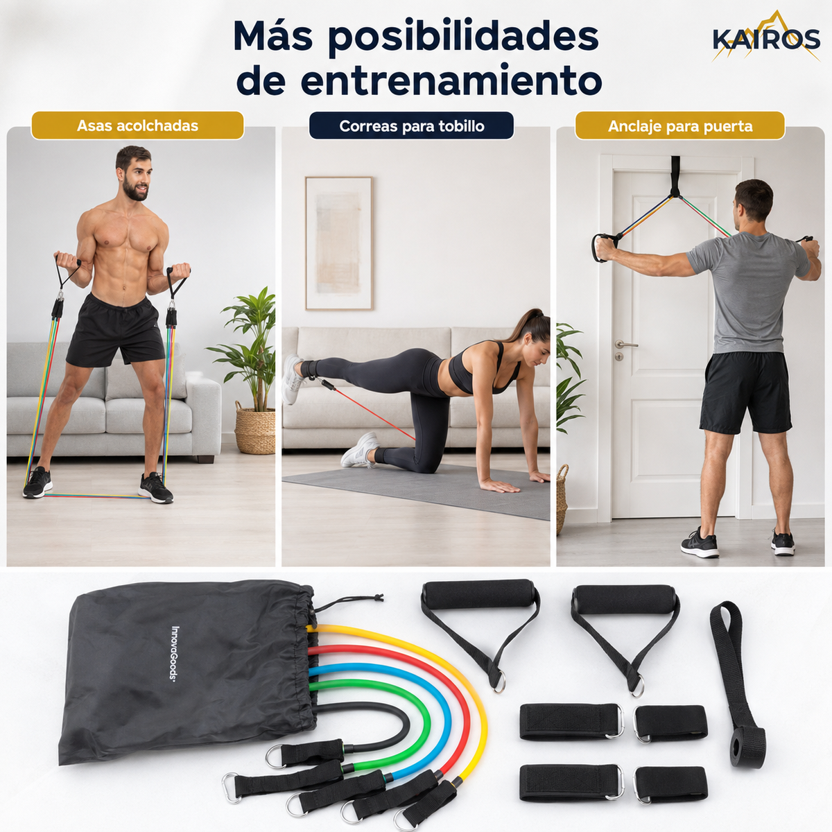 Kairos Resistance Pro - Set de Bandas Elásticas para Entrenamiento