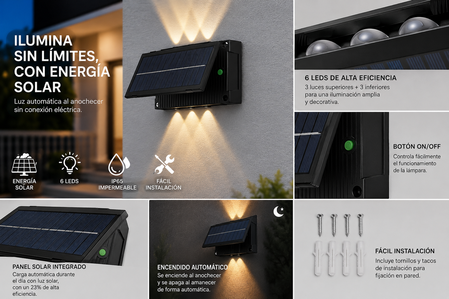 Kairos Halo - Lámpara Solar Exterior