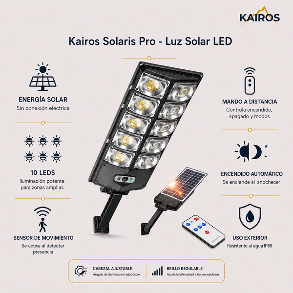 Kairos Solaris Pro - Luz Solar LED