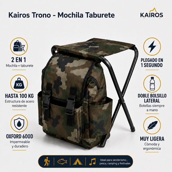 Kairos Trono - Mochila Taburete