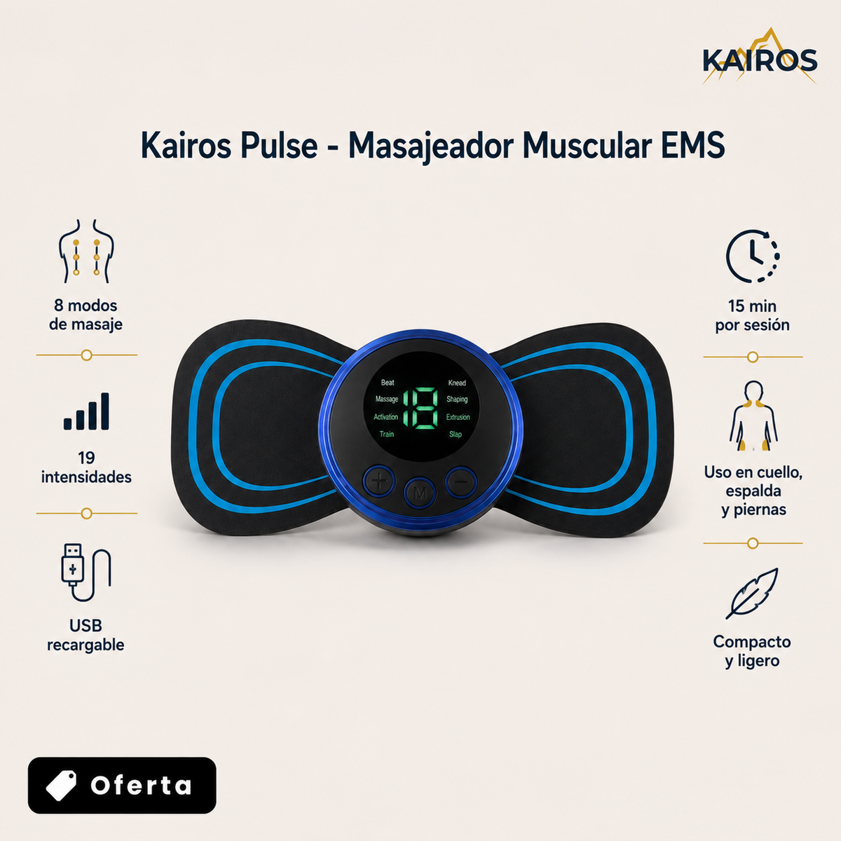 Kairos Pulse - Masajeador Muscular